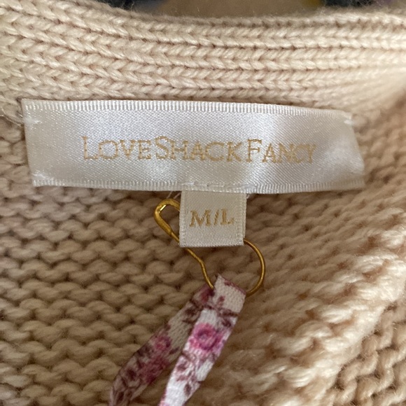 Loveshackfancy Camden Duster Oatmeal M/L NWT - Picture 3 of 7